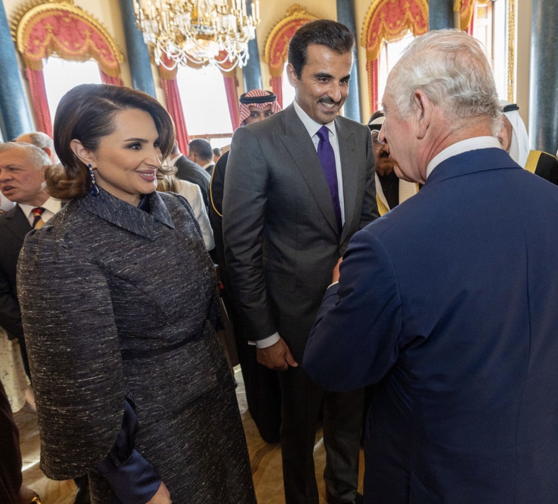 Amir Of Qatar Sheikha Jawaher Attend King Charles III Reception The