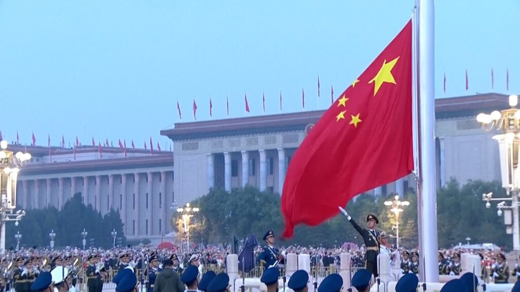 Flag raising ceremony in Beijing on China's National Day