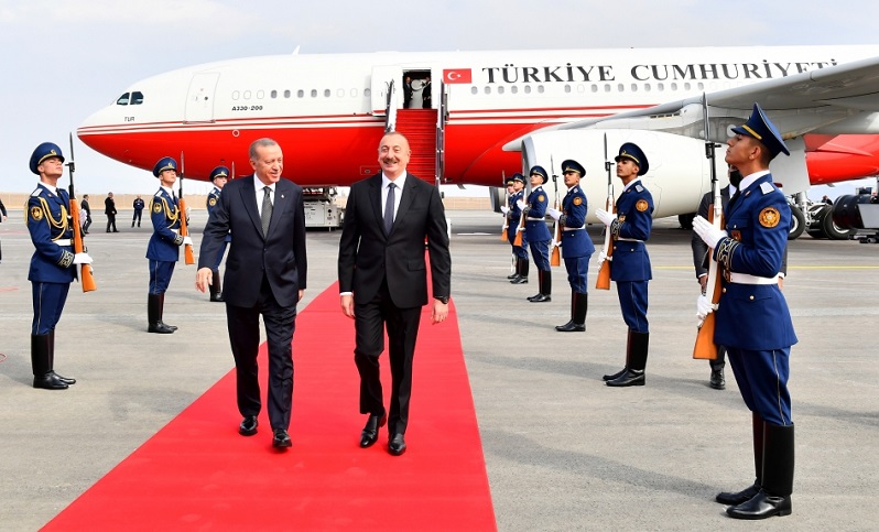 Turkish President arrives at Zangilan International Airport
