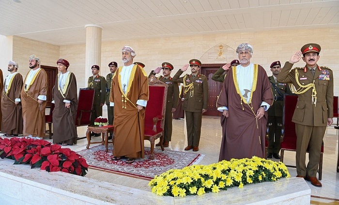 Sultan of Oman presides over a military parade in Dhofar on 52nd National Day