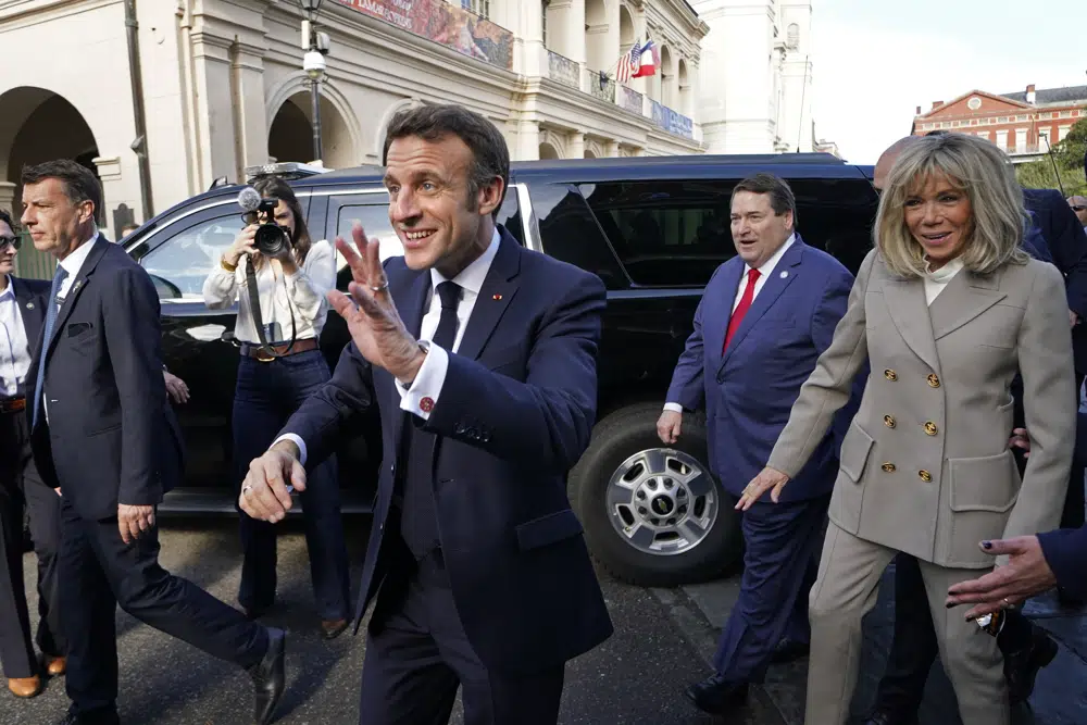 Macron hits New Orleans’ French Quarter,__
