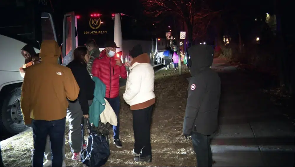 Migrants arrive near VP Harris home on frigid Christmas Eve