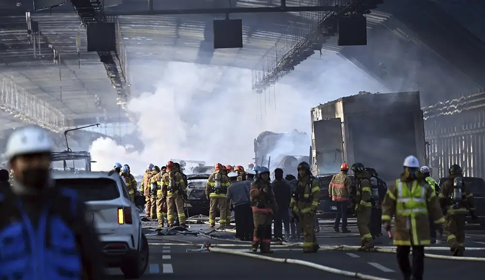 Fire after highway crash in South Korea kills 5, injures 37