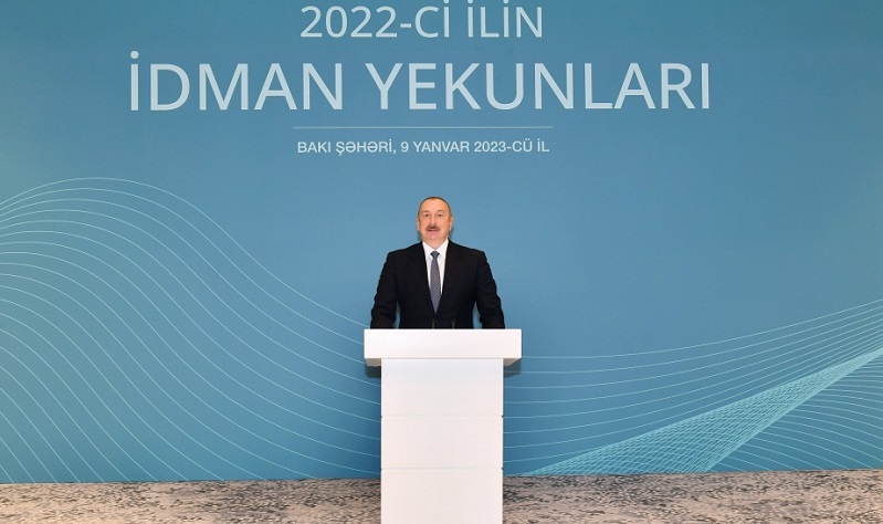 President of Azerbaijan attends ceremony dedicated to sporting results 2022