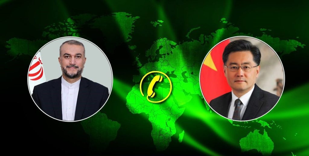Chinese, Iranian FMs hold phone talks