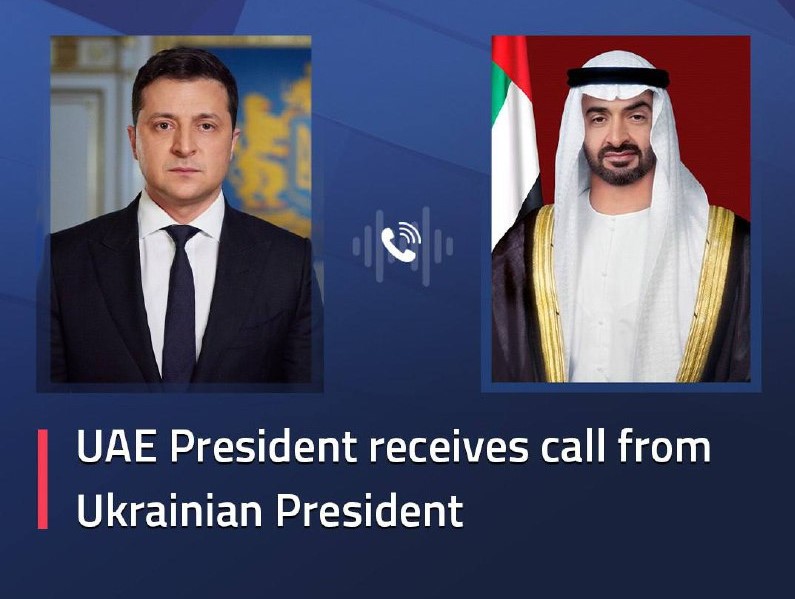 President of UAE receives call from Ukrainian President