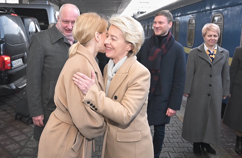 President of European Commission Ursula von der Leyen arrives in Kyiv