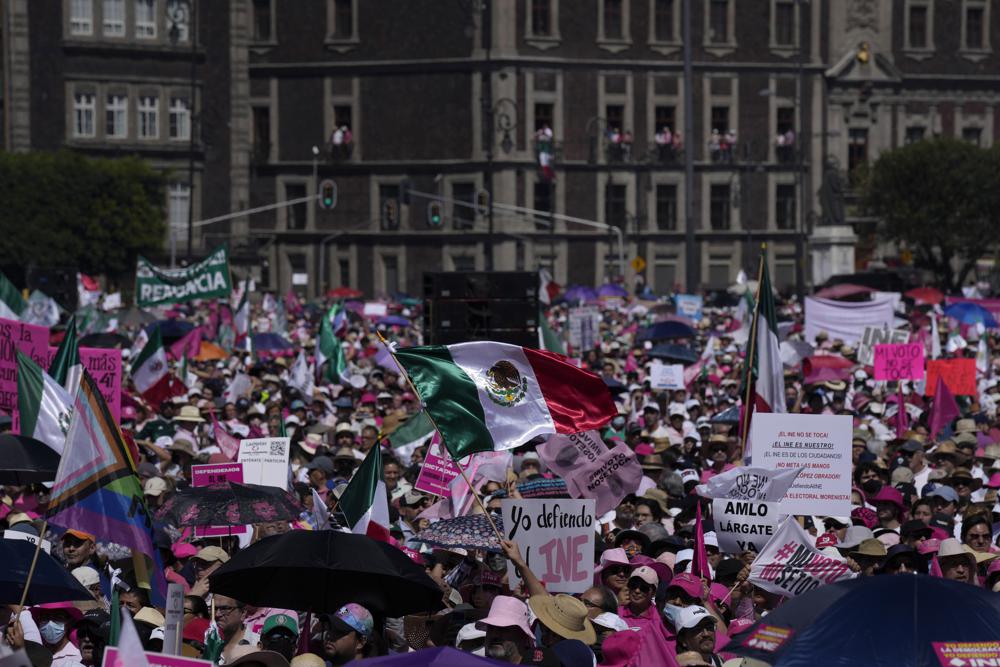 Tens of thousands protest Mexico electoral reforms