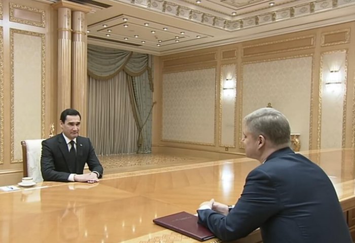 President of Turkmenistan meets with Chairman of Russian Railways