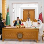 Amir of Qatar and Turkmen President witness signing of agreements and MoUs