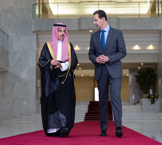 Saudi FM meets Syrian President in Damascus