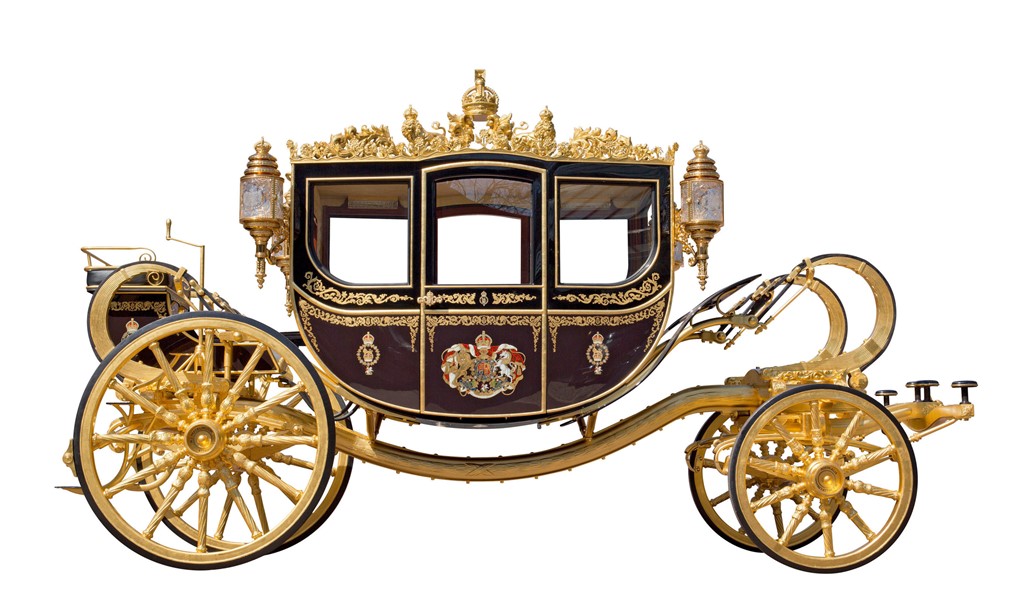 King, Queen Consort being carried in Diamond Jubilee State Coach