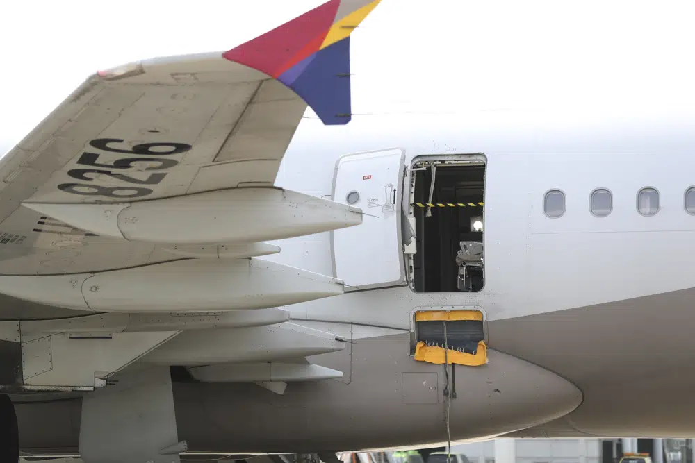 Passenger opens airplane exit door in South Korea, 12 people slightly injured