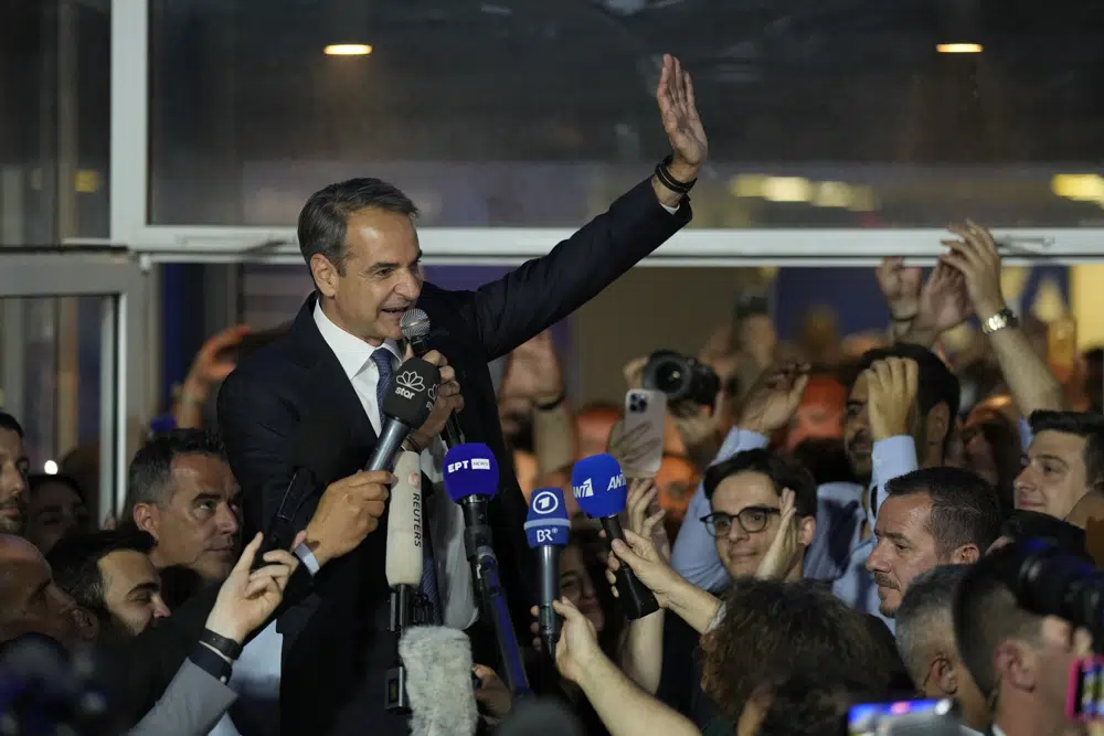 Conservative party of Greek PM in big election lead
