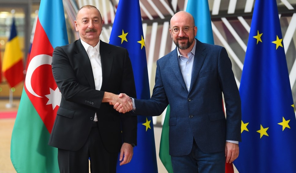 President Ilham Aliyev meets with Charles Michel in Brussels