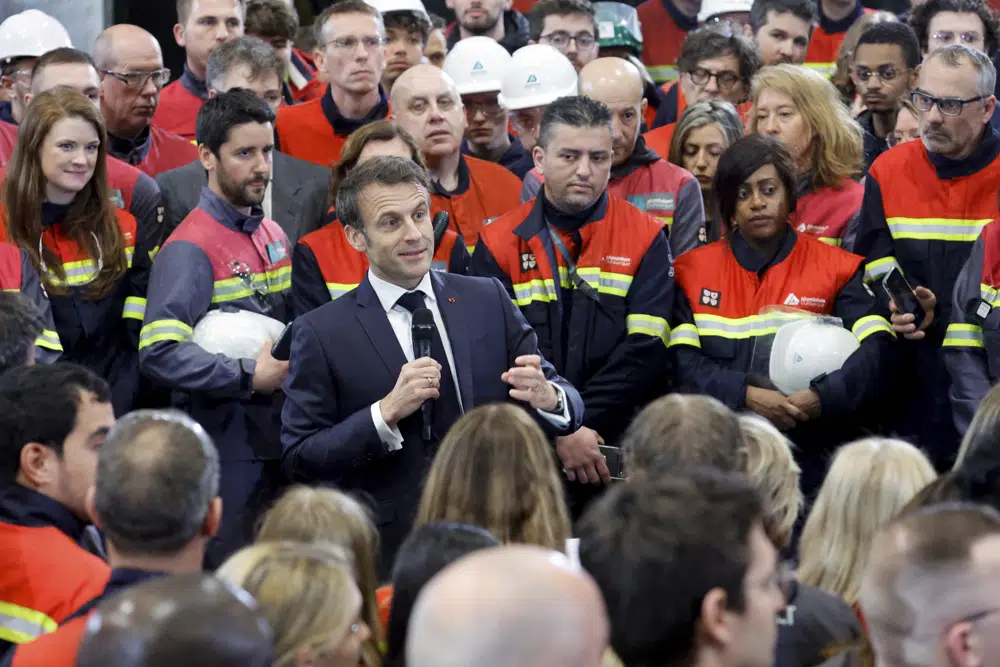 Macron vows to build back factories