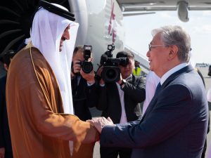 Amir of Qatar arrives in Astana, Kazakhstan