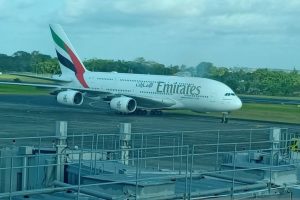 World's largest passenger aircraft A380 arrives in Bali