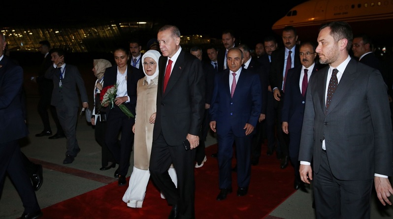 President Erdogan arrives in Azerbaijan