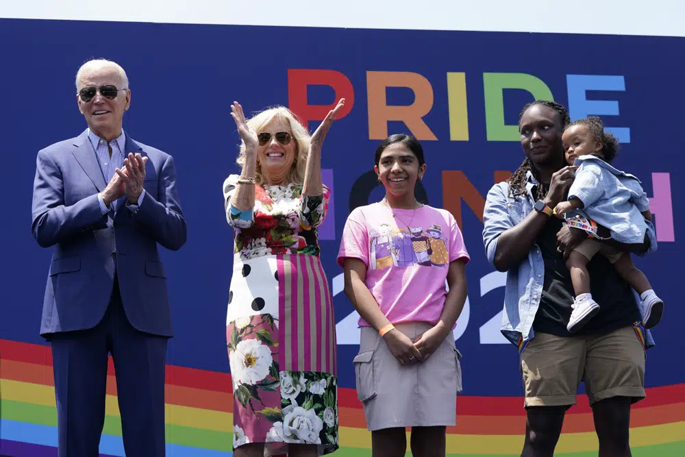 Biden marks LGBTQ+ Pride Month in White House South Lawn