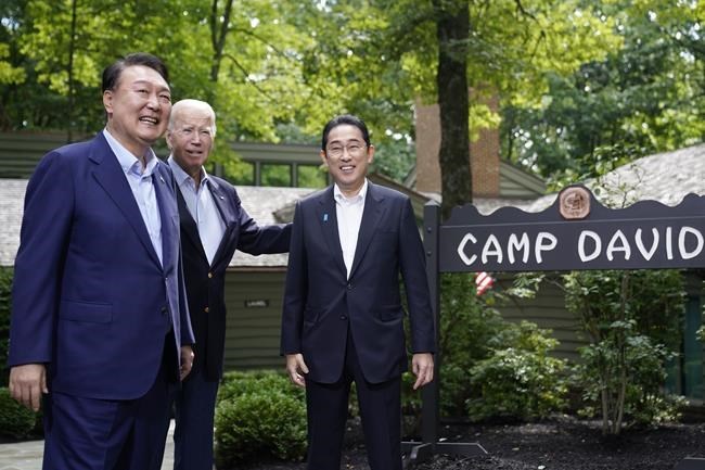 Biden opens historic summit with Japan and South Korea at Camp David