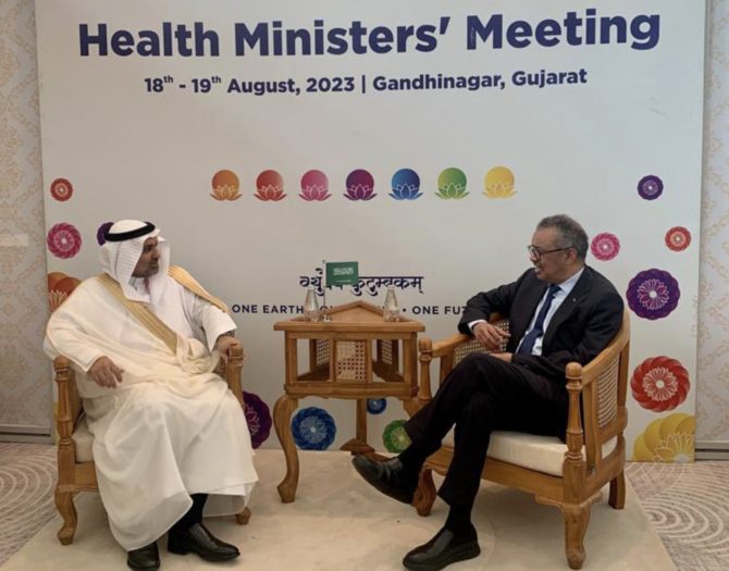 Saudi health minister meets WHO chief