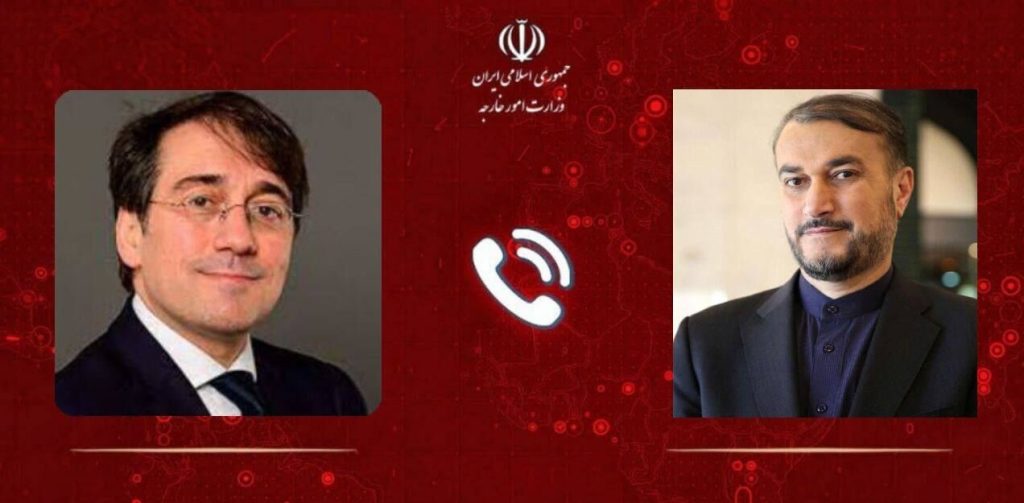 Iranian FM holds telephone conversation with Spanish counterpart