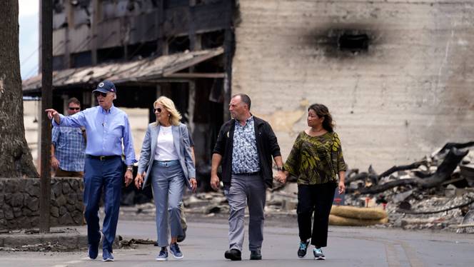 Biden arrives in Maui to survey damage
