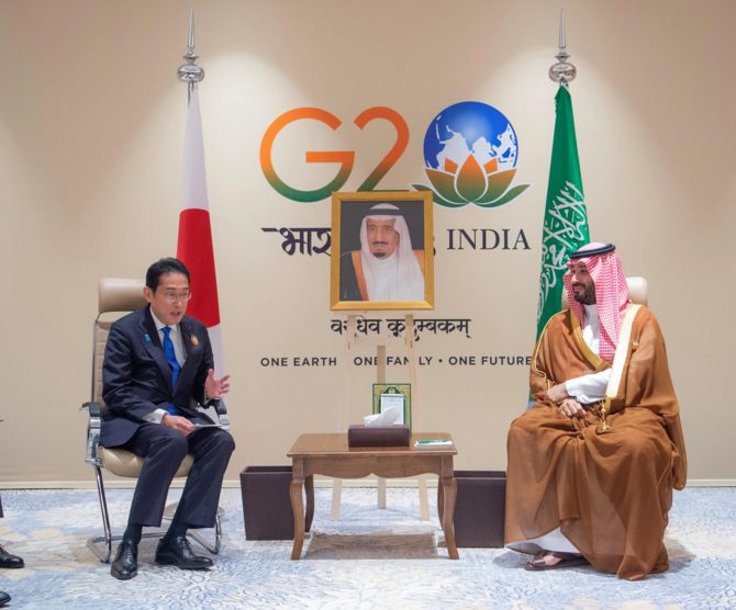 Saudi Crown Prince meets Japanese PM in New Delhi