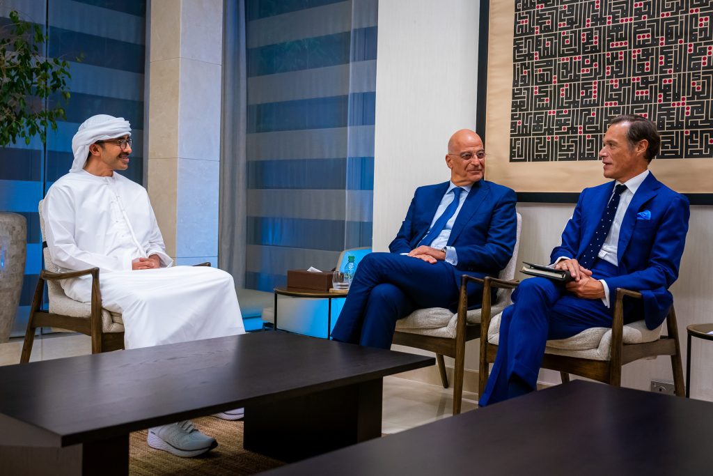 UAE FM receives Defence Minister of Greece