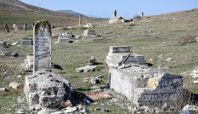I am very disappointed to see destroyed graves in Fuzuli
