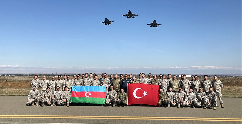 F-16 fighter aircraft of Turkish Air Force arrives in Azerbaijan for joint drills