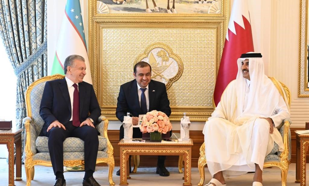 Shavkat Mirziyoyev, Amir of Qatar discuss bilateral ties