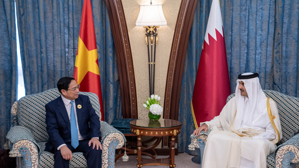 Amir of Qatar meets Vietnam's PM