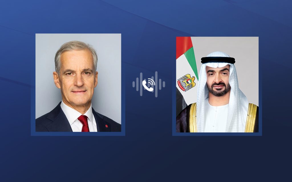 UAE President, Norwegian PM discuss humanitarian crisis in Gaza Strip