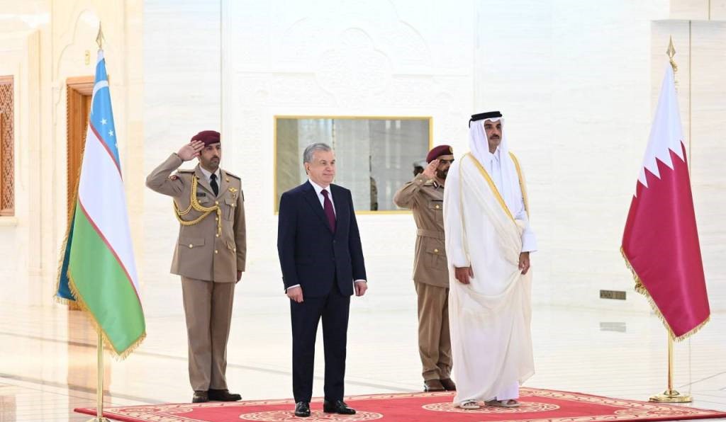 Amiri Diwan holds welcoming ceremony of Uzbek President