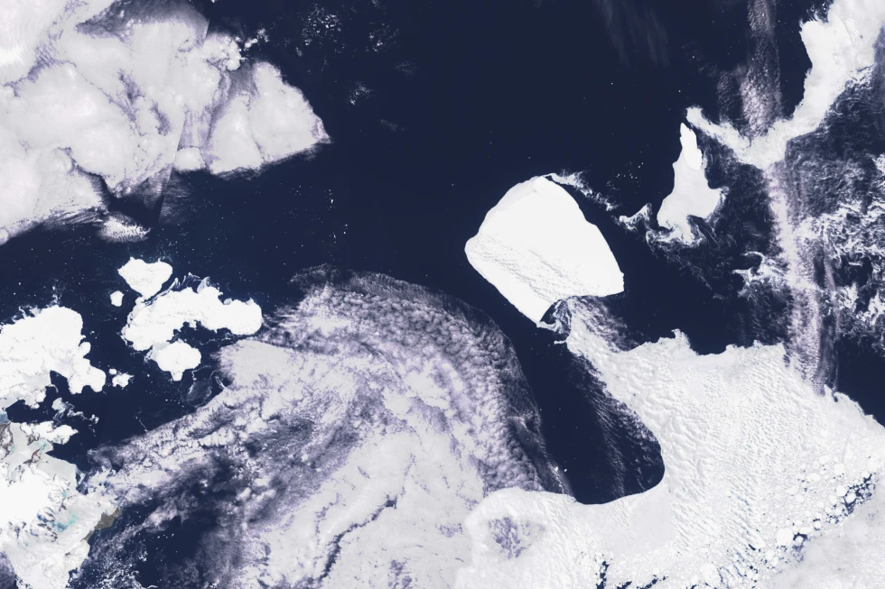 One of world's largest icebergs drifting beyond Antarctic waters