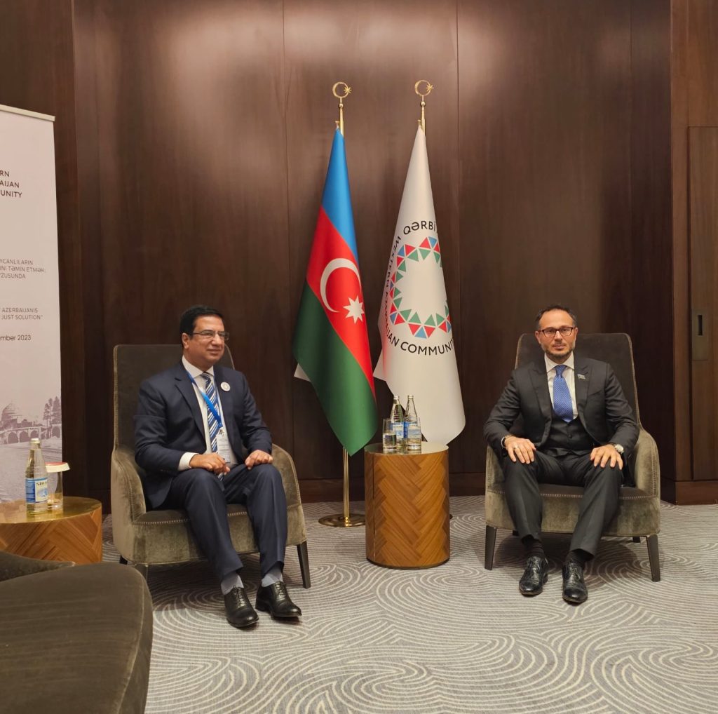 Deputy Chairman of Board, the Western Azerbaijan Community meets with Mr. Khalid Taimur Akram, ED, PRCCSF