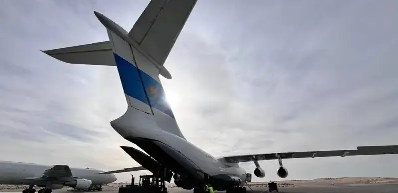 Kazakhstan’s plane with humanitarian aid arrives in Egypt
