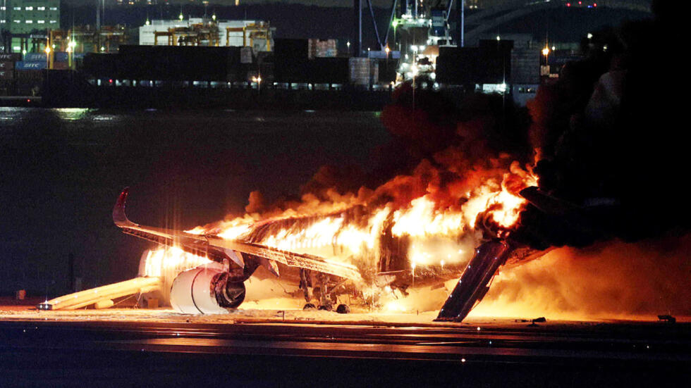 Tokyo's Haneda Airport: Japan Airlines plane engulfed in runway fire incident