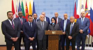 Sheikha Alya Participates in Media Briefing on Gaza Ceasefire Resolution