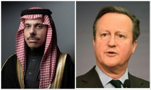 Saudi FM Holds Talks with British Foreign Secretary David Cameron