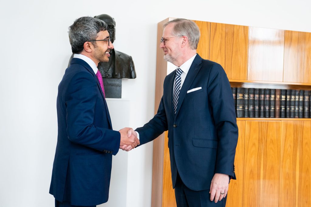 UAE Foreign Minister Meets Czech Prime Minister Petr Fiala in Prague