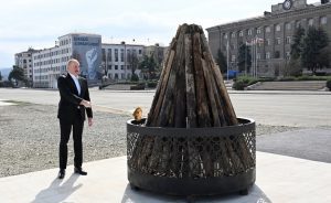 President Aliyev Lights Novruz Bonfire in Khankendi, Extends Holiday Greetings to Azerbaijani People