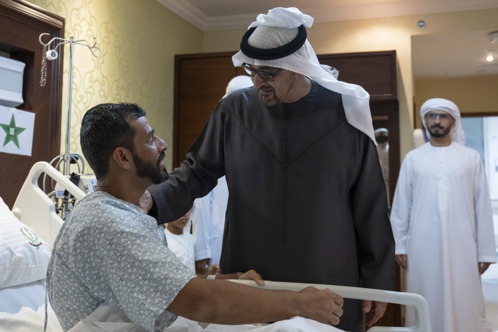 President of UAE Visits Injured Military Personnel at Zayed Military Hospital