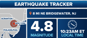 Rare Earthquake Rattles US Northeast, Centered Near New Jersey
