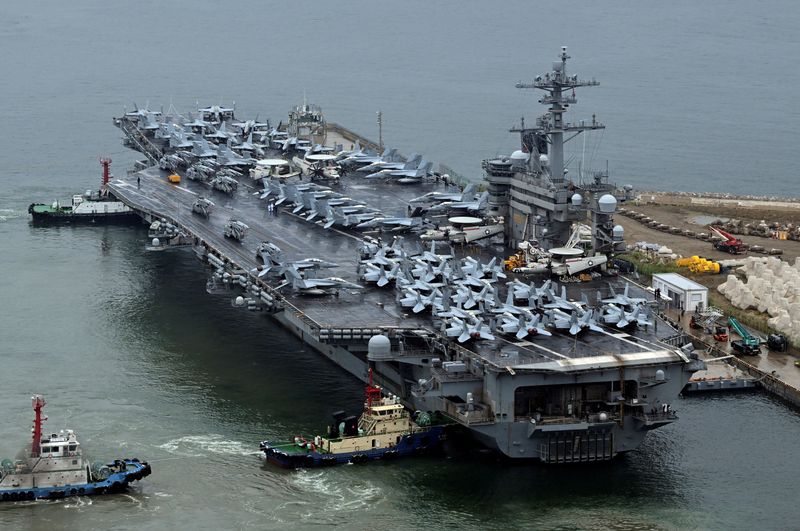 Uss Theodore Roosevelt Arrives In South Korea For Joint Military 