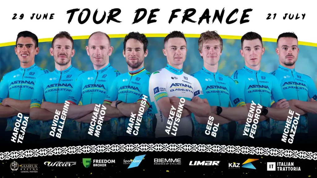 Astana Qazaqstan Team Announces Roster for Tour de France 2024