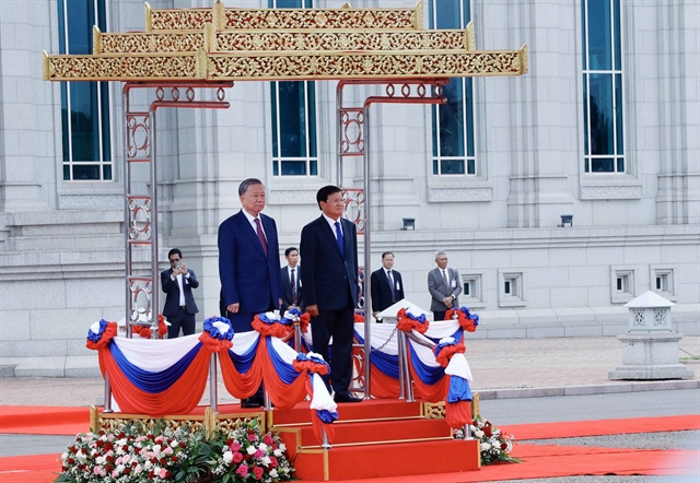 Laos Hosts Red-Carpet Welcome Ceremony for Vietnamese President To Lam