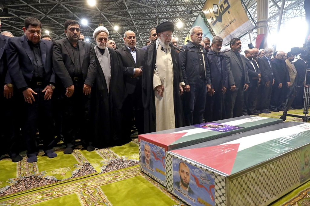 Khamenei Leads Funeral Prayer for Assassinated Hamas Leader in Tehran